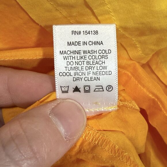 Staud Theo Sleeveless Goldie Persimmon Cotton Tiered Babydoll Top Blouse Size 4 - Picture 8 of 9